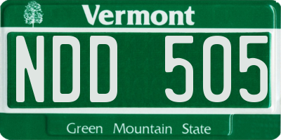 VT license plate NDD505
