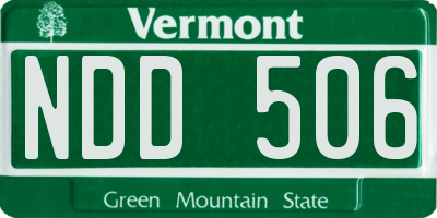 VT license plate NDD506