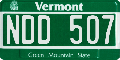 VT license plate NDD507
