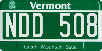 VT license plate NDD508