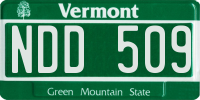 VT license plate NDD509
