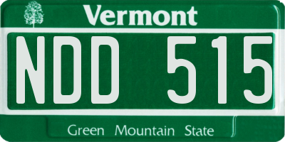 VT license plate NDD515