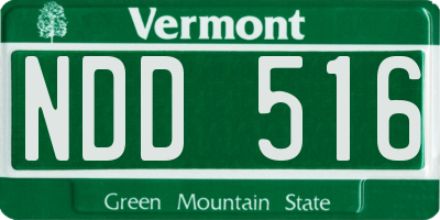 VT license plate NDD516