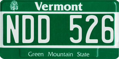 VT license plate NDD526