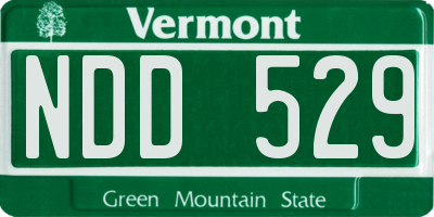 VT license plate NDD529