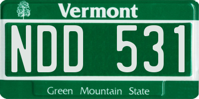 VT license plate NDD531