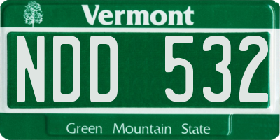 VT license plate NDD532