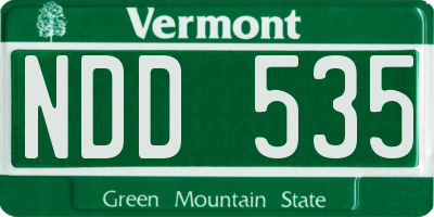 VT license plate NDD535