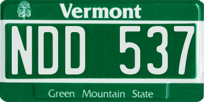 VT license plate NDD537