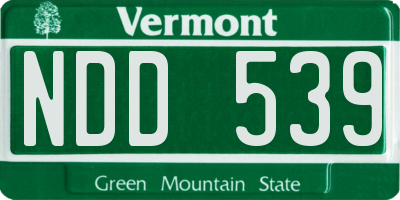 VT license plate NDD539