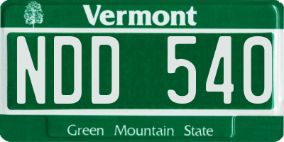 VT license plate NDD540