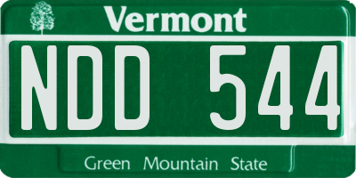 VT license plate NDD544