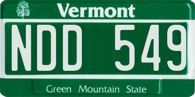 VT license plate NDD549
