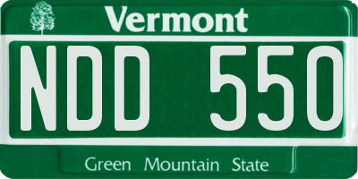 VT license plate NDD550
