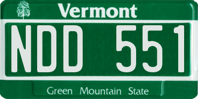 VT license plate NDD551