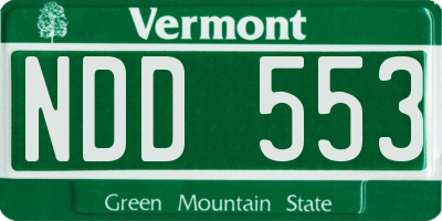 VT license plate NDD553