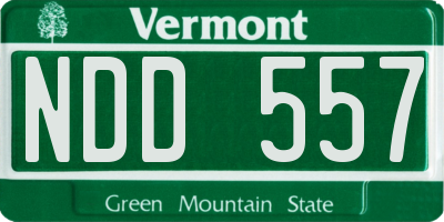VT license plate NDD557