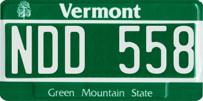VT license plate NDD558