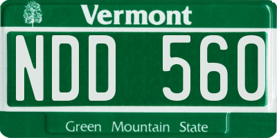 VT license plate NDD560