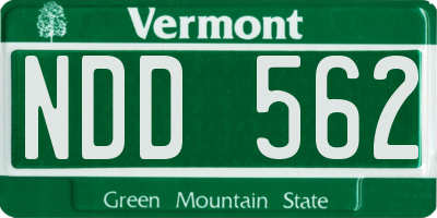 VT license plate NDD562