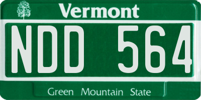 VT license plate NDD564