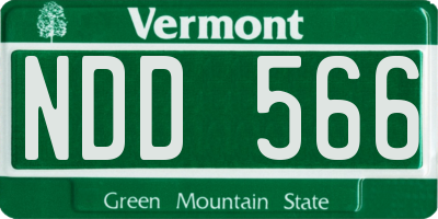 VT license plate NDD566