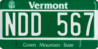 VT license plate NDD567