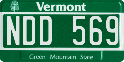VT license plate NDD569