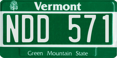 VT license plate NDD571