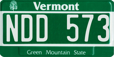 VT license plate NDD573