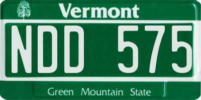 VT license plate NDD575