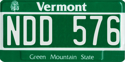 VT license plate NDD576