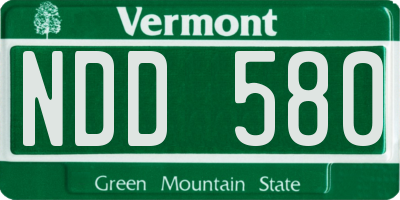 VT license plate NDD580