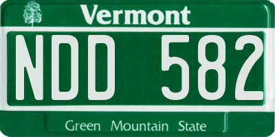 VT license plate NDD582