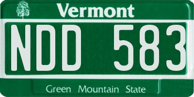VT license plate NDD583
