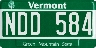 VT license plate NDD584