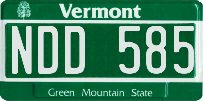 VT license plate NDD585