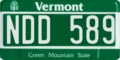 VT license plate NDD589