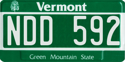 VT license plate NDD592