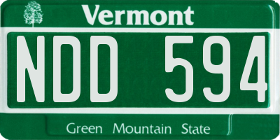 VT license plate NDD594