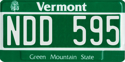 VT license plate NDD595