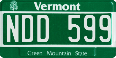 VT license plate NDD599