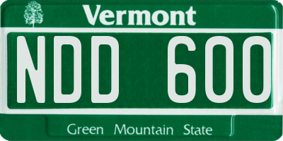 VT license plate NDD600