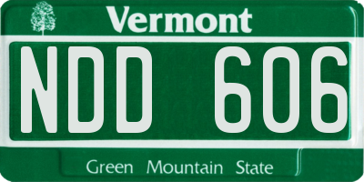 VT license plate NDD606