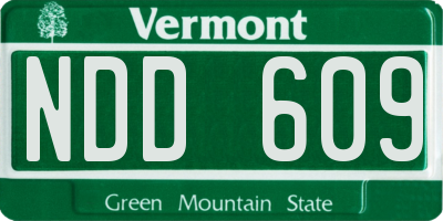 VT license plate NDD609