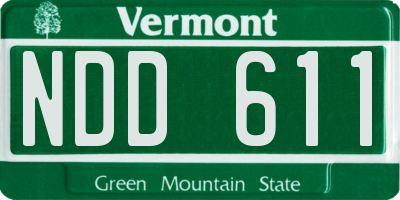 VT license plate NDD611