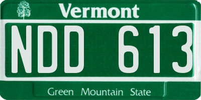 VT license plate NDD613