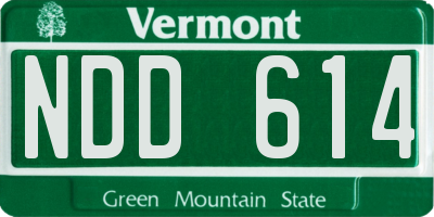 VT license plate NDD614