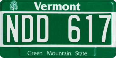 VT license plate NDD617