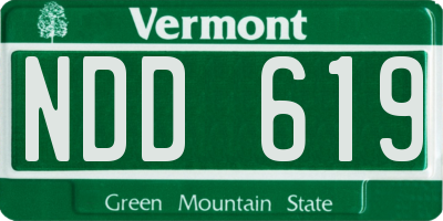 VT license plate NDD619